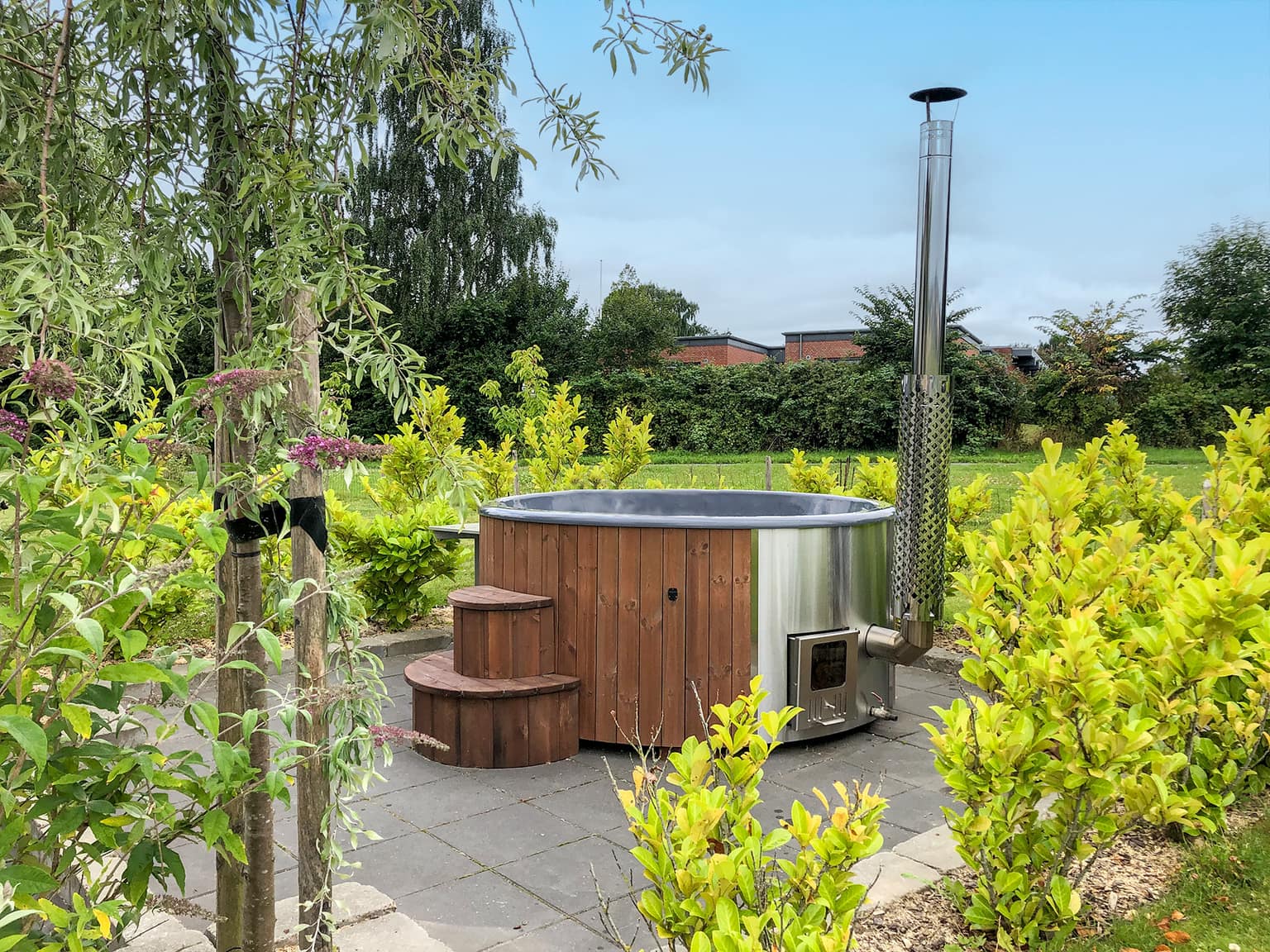 Deluxe vildmarksbad i glasfiber og thermowood